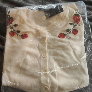 Retro Cropped Cardigan Embroidered Sweater Torrid size 3